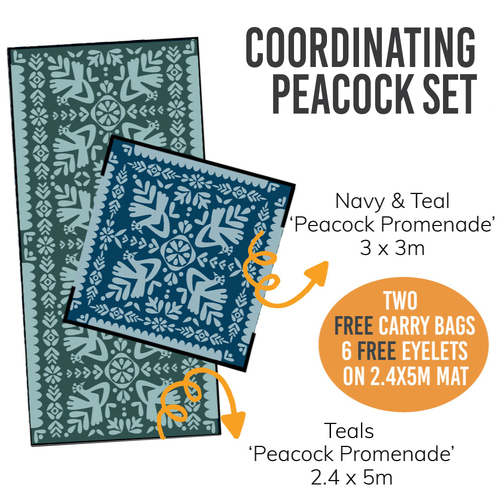 Peacock Promenade Mat Set image